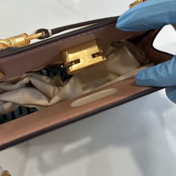 NWOT Tory Burch Lee Radziwill Raffia Punch Petite Bag - Picture 12 of 12